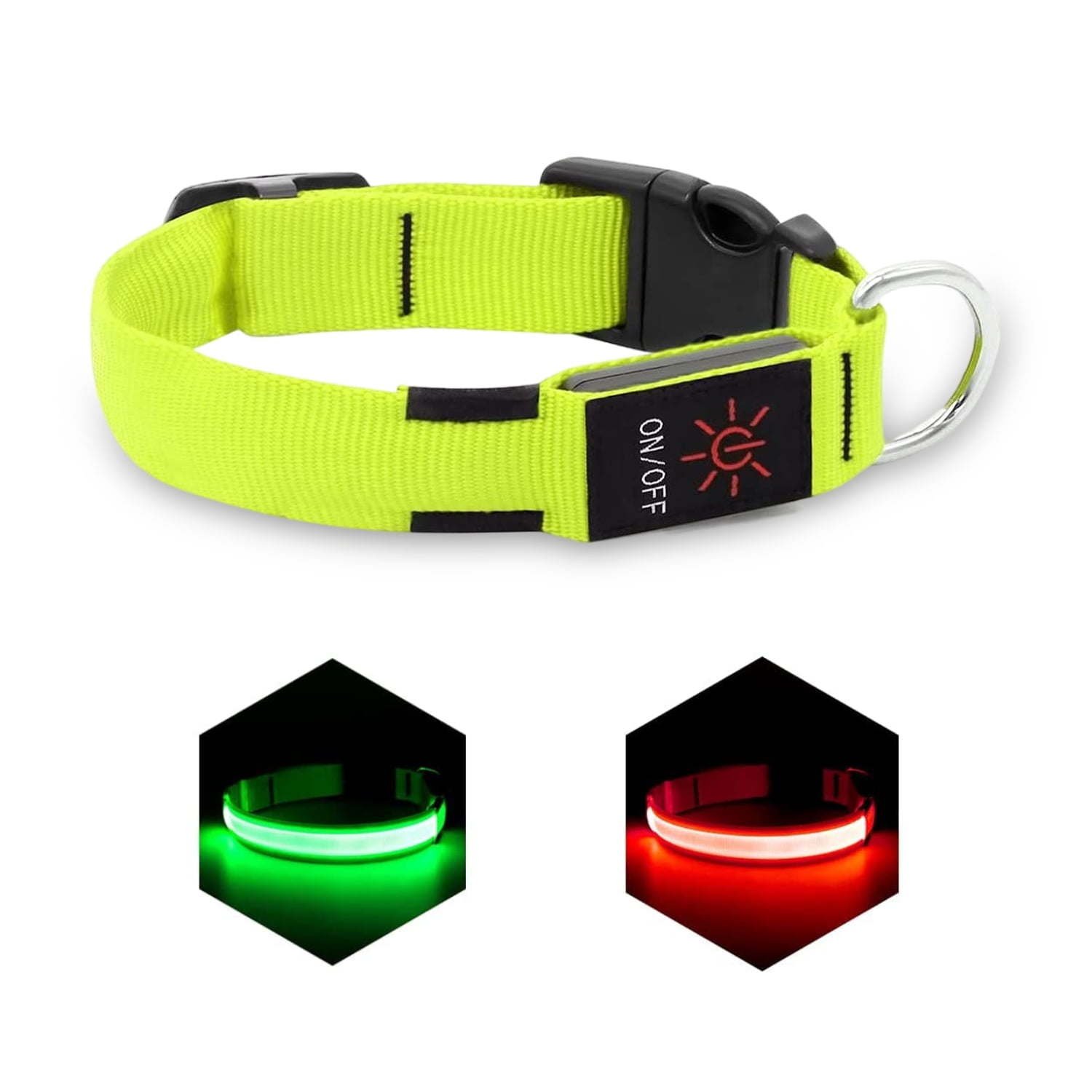 LED Dog Collar, USB Rechargeable Light Up Dog Collar, Adjustable Safety Glowing Collar for Dogs (Green, Medium) LED Dog Collar, USB Rechargeable Light Up Dog Collar, Adjustable Safety Glowing Collar for Dogs (Green, Medium)